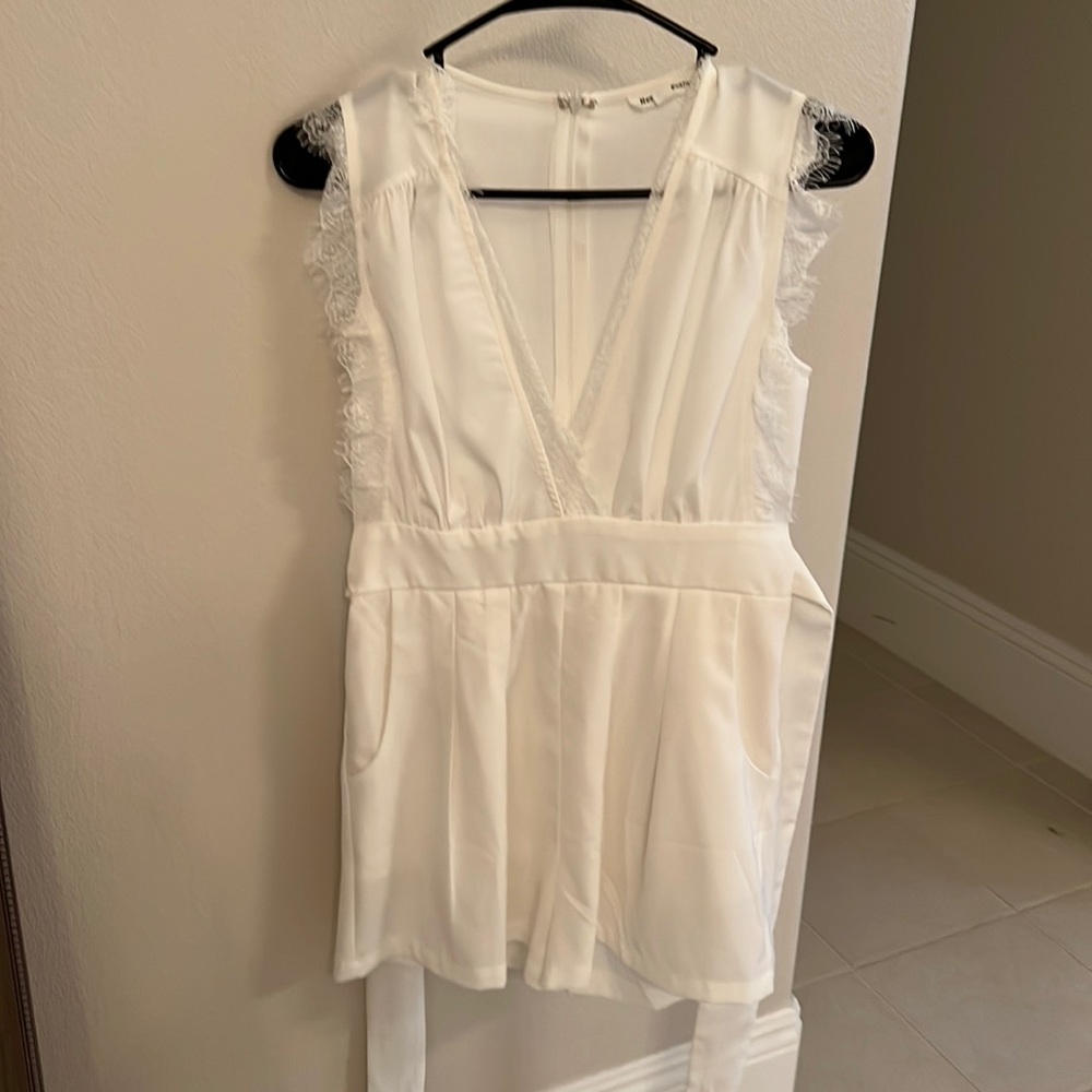 White Vici Romper - Small - Cute Wedding Festivities Outfit